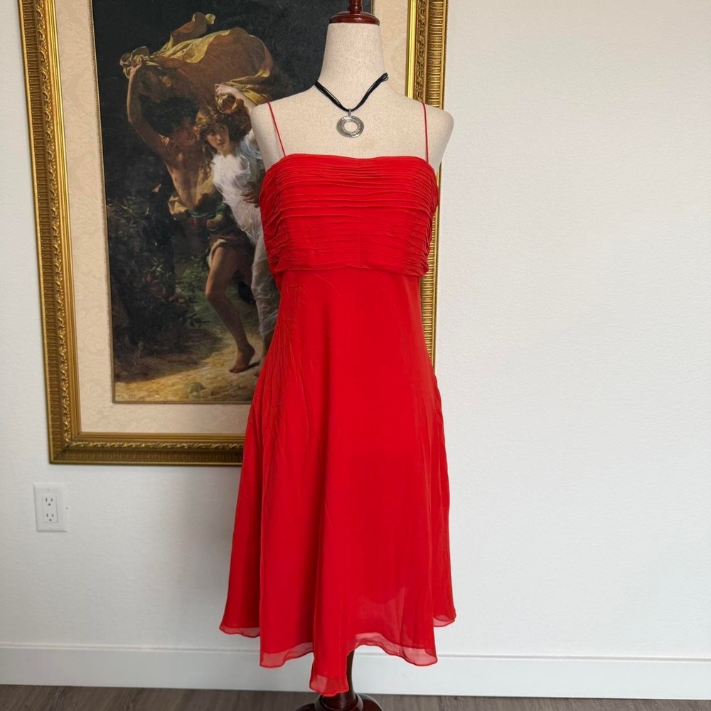 Kay Unger 100% Silk Coral Colored Event Dress